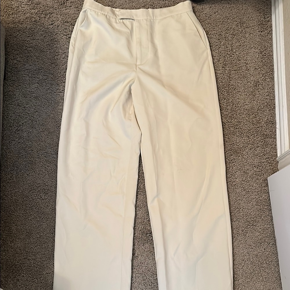 Forever 21 Cream Chinos Relaxed Fit
